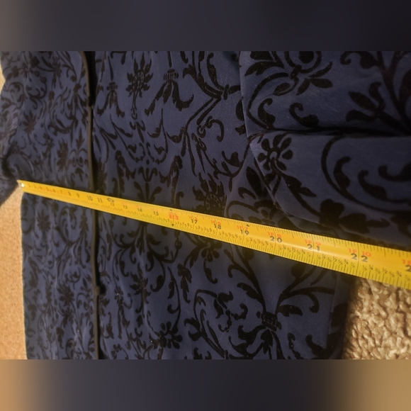 Women's Two Piece Top & Jacket Blue & Black Velvet Susan Graver Style Medium - Picture 7 of 9